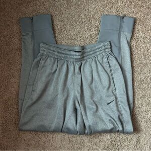 Mens Nike Grey Therma Dri-Fit Basketball Cuffed Zip Up Jogger Pants Size XL |C41